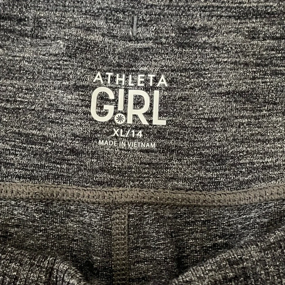 Athleta Girl Jogger Pants Gray‎ Black Panel XL 14 Pockets Stretchy Comfy